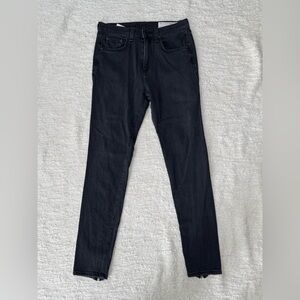 Rag & Bone Black Stretchy Skinny Jeans Zip-Ankles Size 26